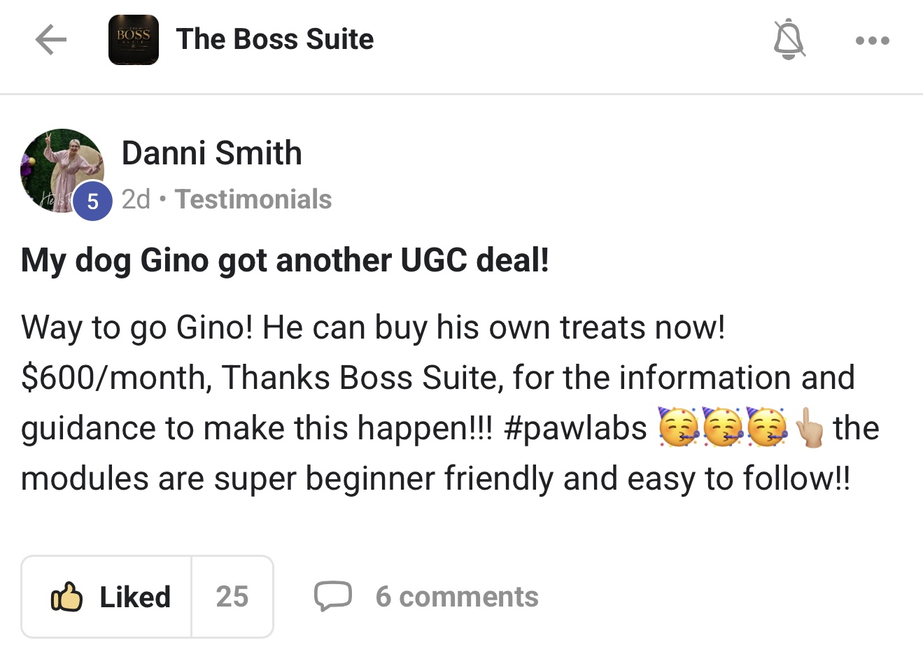 Danni S. — $600 / month